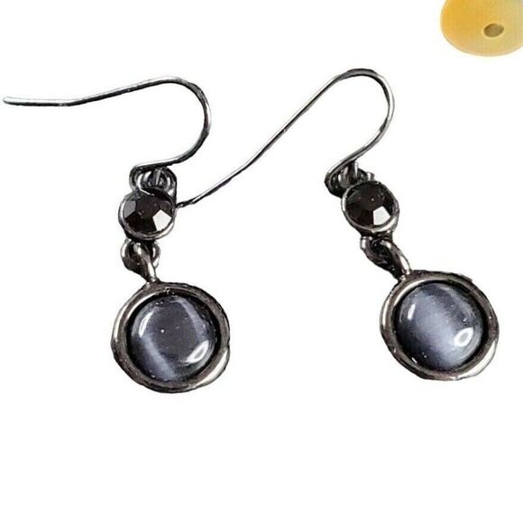 VINTAGE Costume Jewelry- Gold Silver Tone Beaded Gem Stone Pierced Earrings Lot - Picture 6 of 13